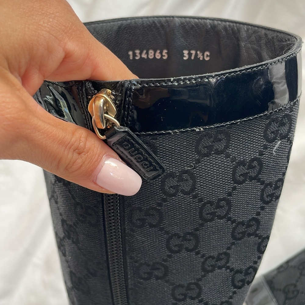 Gucci vintage GG monogram black cloth boots - Picture 16 of 16
